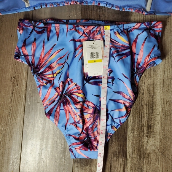 NWT Jessica Simpson Lilac Tropical Floral High Waisted Smocked Bikini Set Medium - Picture 7 of 16